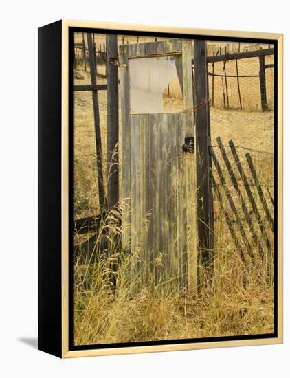 Old Door in Homestead Fence, Montana, USA-Nancy Rotenberg-Framed Premier Image Canvas