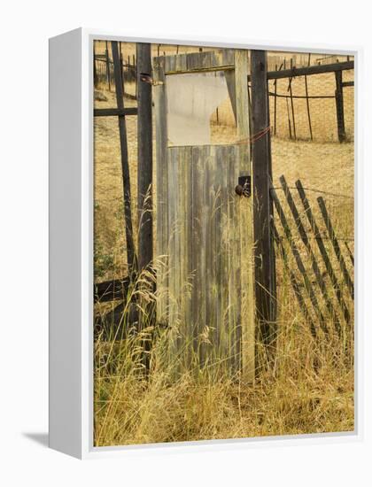 Old Door in Homestead Fence, Montana, USA-Nancy Rotenberg-Framed Premier Image Canvas