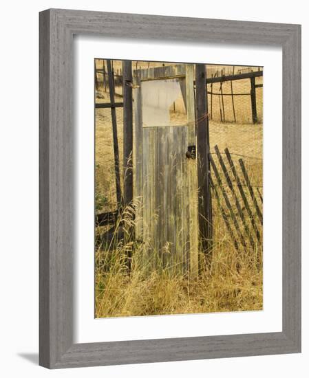 Old Door in Homestead Fence, Montana, USA-Nancy Rotenberg-Framed Photographic Print