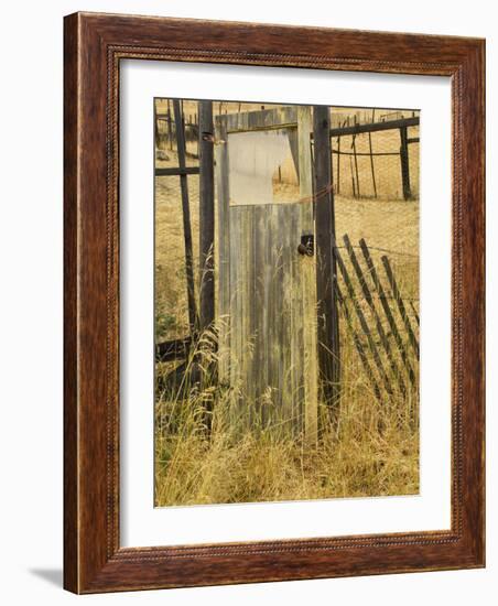 Old Door in Homestead Fence, Montana, USA-Nancy Rotenberg-Framed Photographic Print