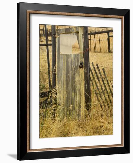 Old Door in Homestead Fence, Montana, USA-Nancy Rotenberg-Framed Photographic Print