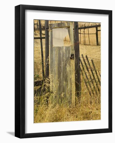 Old Door in Homestead Fence, Montana, USA-Nancy Rotenberg-Framed Photographic Print