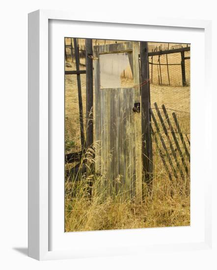 Old Door in Homestead Fence, Montana, USA-Nancy Rotenberg-Framed Photographic Print