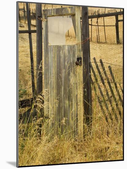 Old Door in Homestead Fence, Montana, USA-Nancy Rotenberg-Mounted Photographic Print