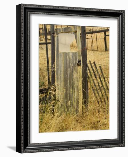 Old Door in Homestead Fence, Montana, USA-Nancy Rotenberg-Framed Photographic Print