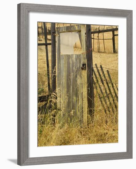 Old Door in Homestead Fence, Montana, USA-Nancy Rotenberg-Framed Photographic Print