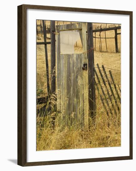 Old Door in Homestead Fence, Montana, USA-Nancy Rotenberg-Framed Photographic Print