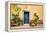 Old Doorway Surrounded by Cactus Plants and Stucco Wall.-BCFC-Framed Premier Image Canvas