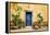 Old Doorway Surrounded by Cactus Plants and Stucco Wall.-BCFC-Framed Premier Image Canvas