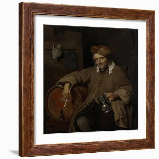 Old Drinker-Gabriel Metsu-Framed Art Print