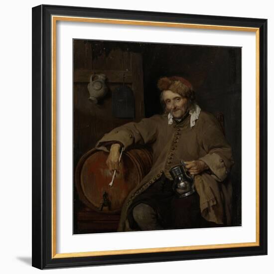 Old Drinker-Gabriel Metsu-Framed Art Print