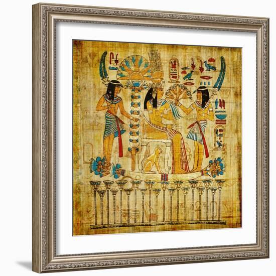 Old Egyptian Papyrus-Maugli-l-Framed Premium Giclee Print