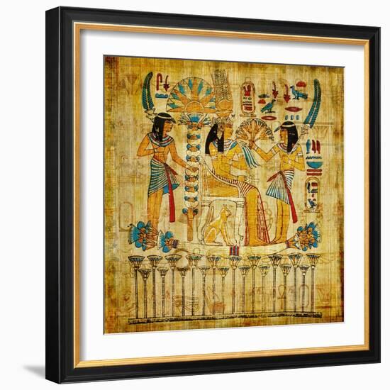 Old Egyptian Papyrus-Maugli-l-Framed Premium Giclee Print