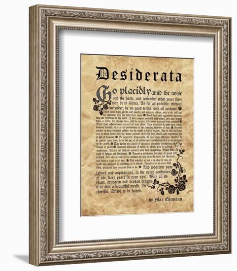 Old English Desiderata-Quote Master-Framed Art Print