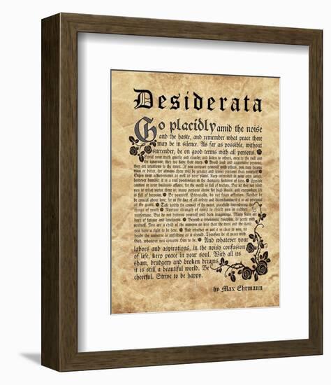 Old English Desiderata-Quote Master-Framed Art Print