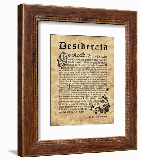 Old English Desiderata-Quote Master-Framed Art Print