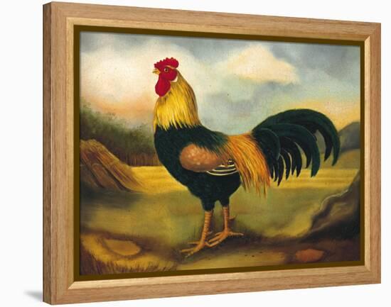 Old English Game Cock-Porter Design-Framed Premier Image Canvas