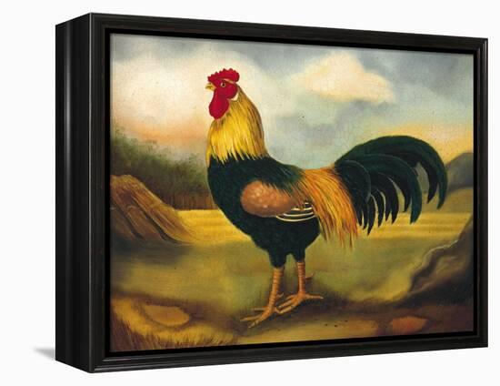 Old English Game Cock-Porter Design-Framed Premier Image Canvas