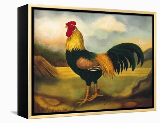 Old English Game Cock-Porter Design-Framed Premier Image Canvas