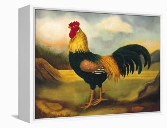 Old English Game Cock-Porter Design-Framed Premier Image Canvas