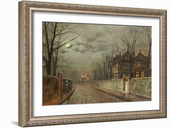 Old English House, Moonlight After Rain, 1883-John Atkinson Grimshaw-Framed Giclee Print