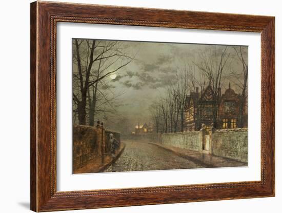 Old English House, Moonlight After Rain, 1883-John Atkinson Grimshaw-Framed Giclee Print