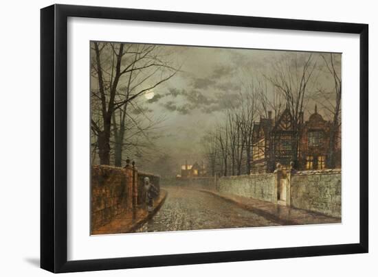 Old English House, Moonlight After Rain, 1883-John Atkinson Grimshaw-Framed Giclee Print