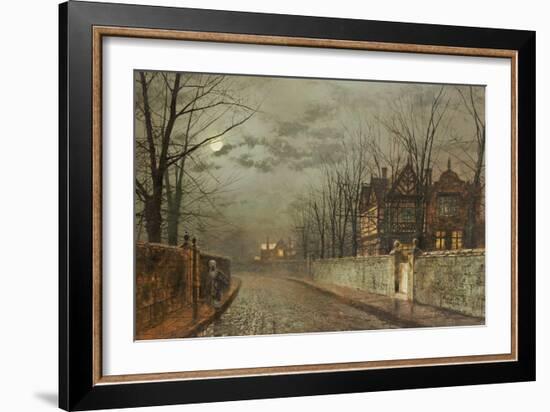 Old English House, Moonlight After Rain, 1883-John Atkinson Grimshaw-Framed Giclee Print