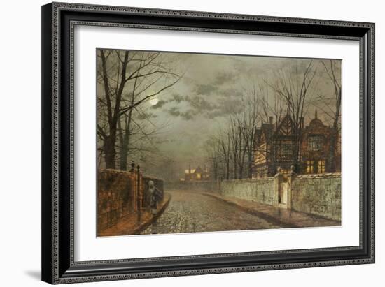 Old English House, Moonlight After Rain, 1883-John Atkinson Grimshaw-Framed Giclee Print