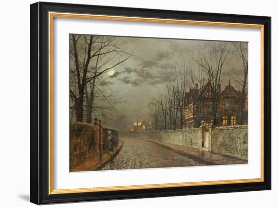 Old English House, Moonlight After Rain, 1883-John Atkinson Grimshaw-Framed Giclee Print