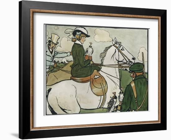 Old English Sports and Games: Hawking, 1901-Cecil Aldin-Framed Giclee Print