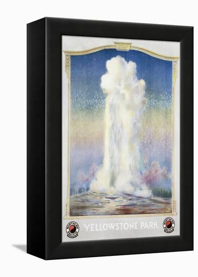 Old Faithful Geyser at Yellowstone Park Poster-null-Framed Premier Image Canvas