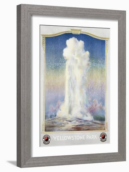 Old Faithful Geyser at Yellowstone Park Poster-null-Framed Giclee Print