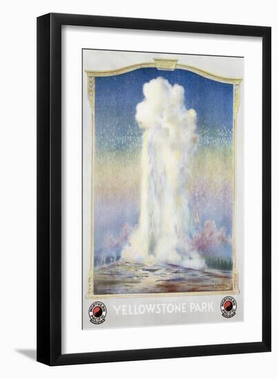 Old Faithful Geyser at Yellowstone Park Poster-null-Framed Giclee Print