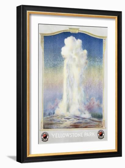 Old Faithful Geyser at Yellowstone Park Poster-null-Framed Giclee Print