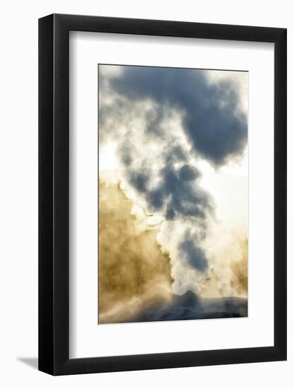 Old Faithful Geyser Backlit at Sunrise, Upper Geyser Basin, Yellowstone National Park, Wyoming-Adam Jones-Framed Photographic Print