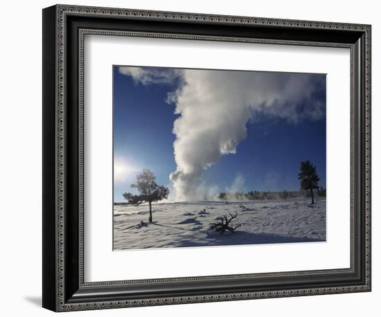 Old Faithful Geyser Erupting in Winter-W. Perry Conway-Framed Photographic Print