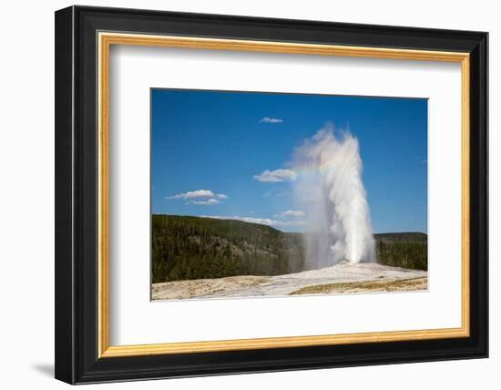 Old Faithful Geyser Yellowstone-null-Framed Art Print