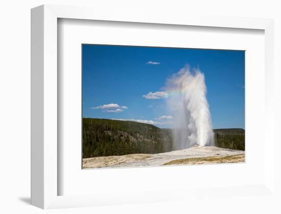 Old Faithful Geyser Yellowstone-null-Framed Art Print