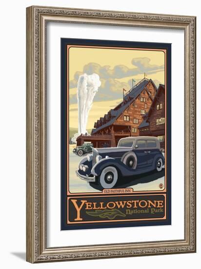 Old Faithful Inn, Yellowstone National Park, Wyoming-Lantern Press-Framed Art Print