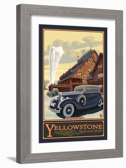 Old Faithful Inn, Yellowstone National Park, Wyoming-Lantern Press-Framed Art Print