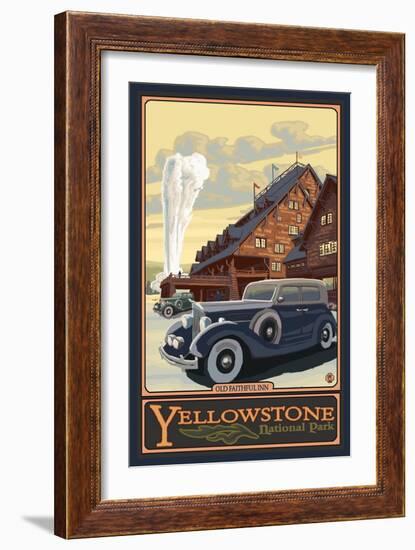 Old Faithful Inn, Yellowstone National Park, Wyoming-Lantern Press-Framed Art Print