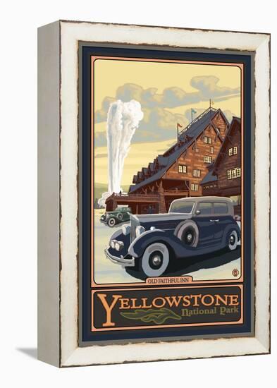 Old Faithful Inn, Yellowstone National Park, Wyoming-Lantern Press-Framed Stretched Canvas