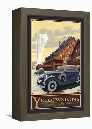 Old Faithful Inn, Yellowstone National Park, Wyoming-Lantern Press-Framed Stretched Canvas