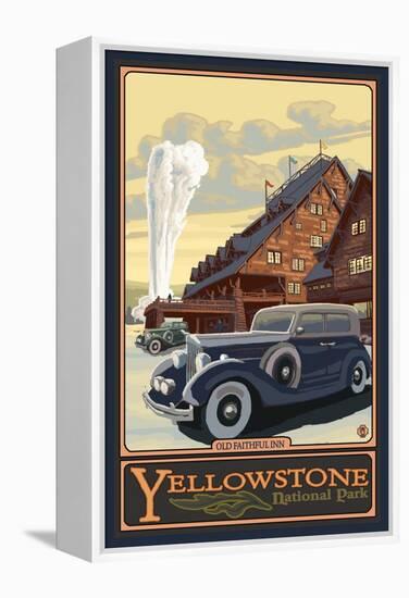 Old Faithful Inn, Yellowstone National Park, Wyoming-Lantern Press-Framed Stretched Canvas