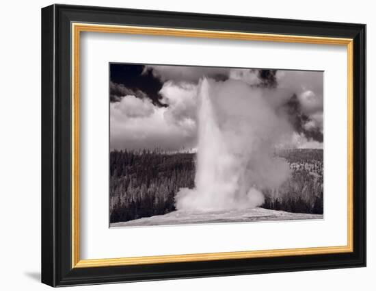 Old Faithful Yellowstone BW-Steve Gadomski-Framed Photographic Print