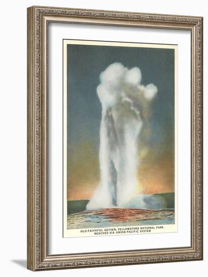 Old Faithful, Yellowstone Park, Montana-null-Framed Art Print