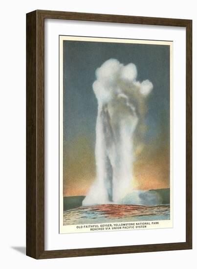 Old Faithful, Yellowstone Park, Montana-null-Framed Art Print