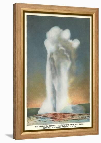 Old Faithful, Yellowstone Park, Montana-null-Framed Stretched Canvas