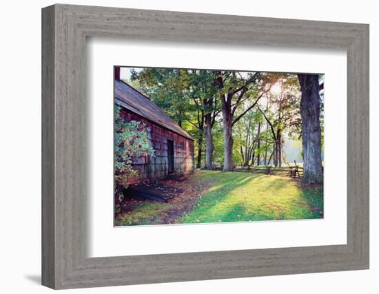 Old Farmhouse In Warm Autumn Sunlight-George Oze-Framed Photographic Print